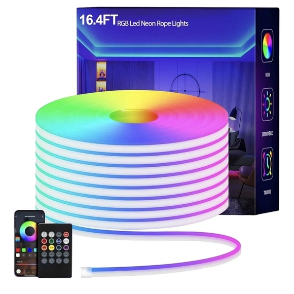 Other - LED Neon Rope Lights, Outdoor Flexible Waterproof LED Strip 5M